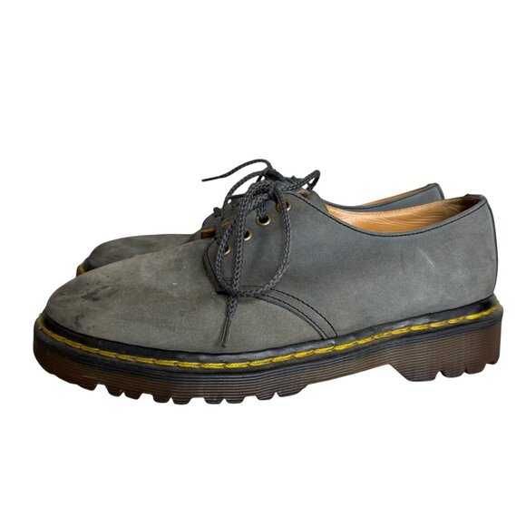 Vintage Dr Martens Made in England Gray Suede Oxford Shoes Mens 5 - Picture 1 of 10
